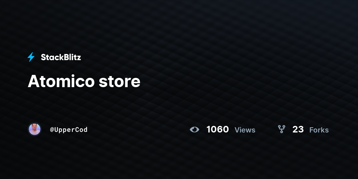Atomico store - StackBlitz