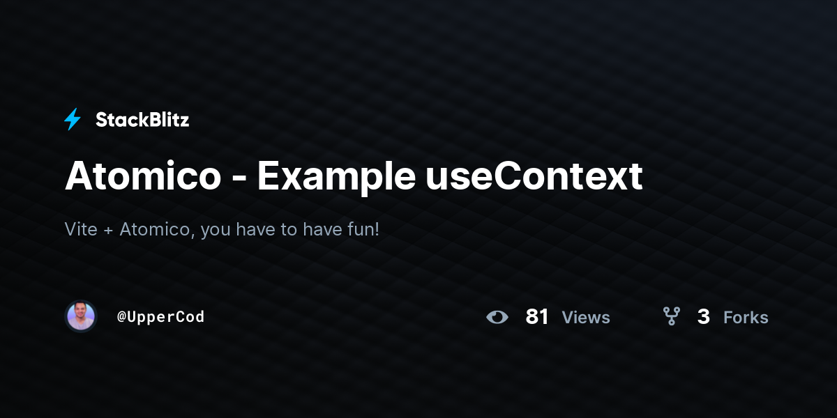 Atomico - Example useContext - StackBlitz