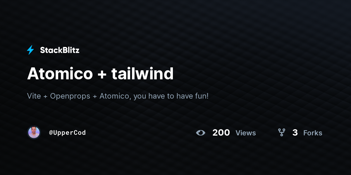 Atomico + tailwind - StackBlitz