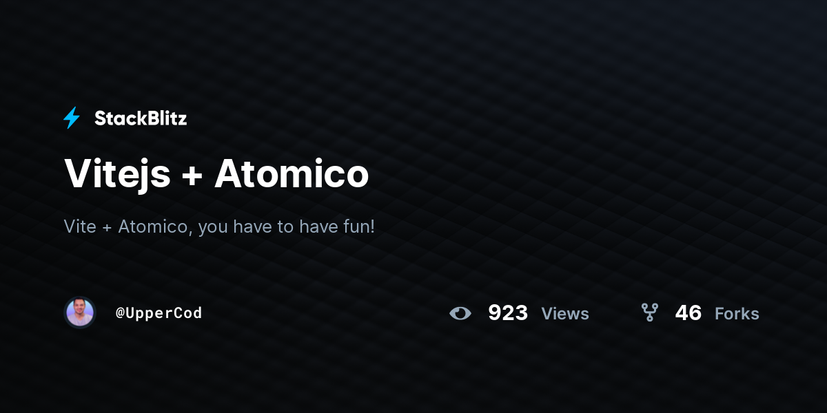 Vitejs + Atomico - StackBlitz
