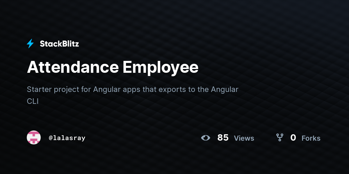 Attendance Employee - StackBlitz