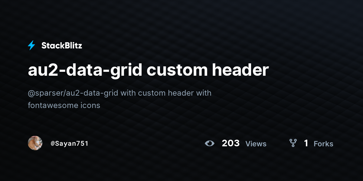 au2-data-grid custom header - StackBlitz