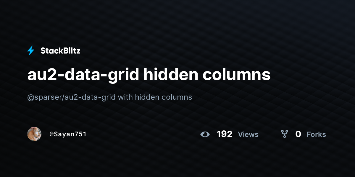 au2-data-grid hidden columns - StackBlitz