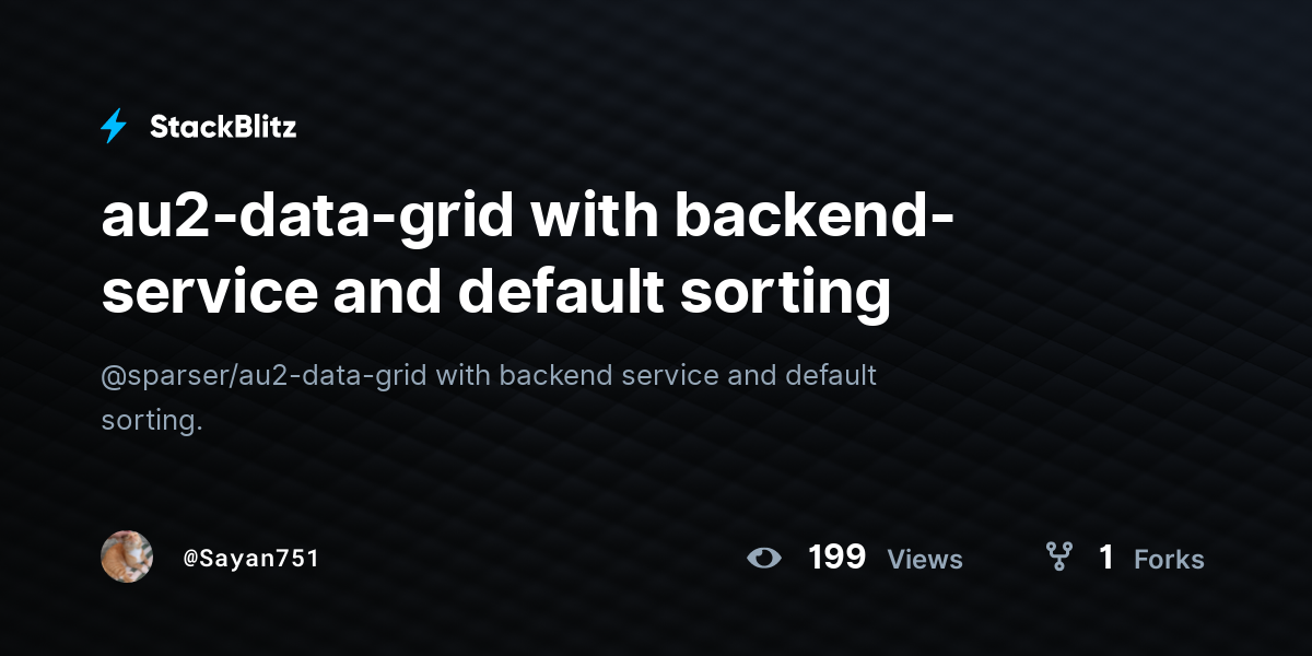 au2-data-grid with backend-service and default sorting - StackBlitz