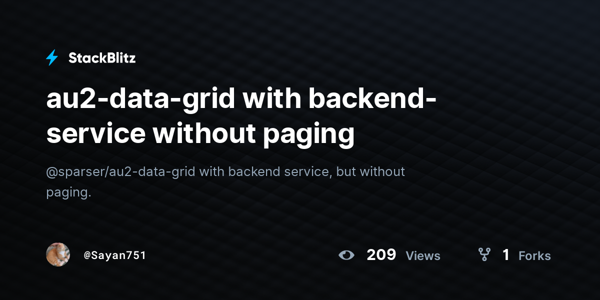 au2-data-grid with backend-service without paging - StackBlitz