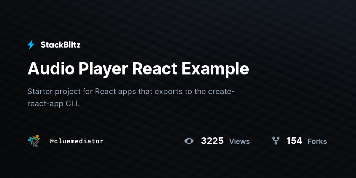 Audio Player React Example - StackBlitz