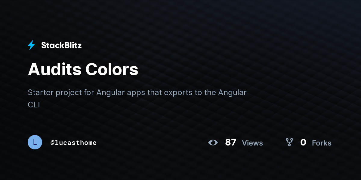 Audits Colors - StackBlitz