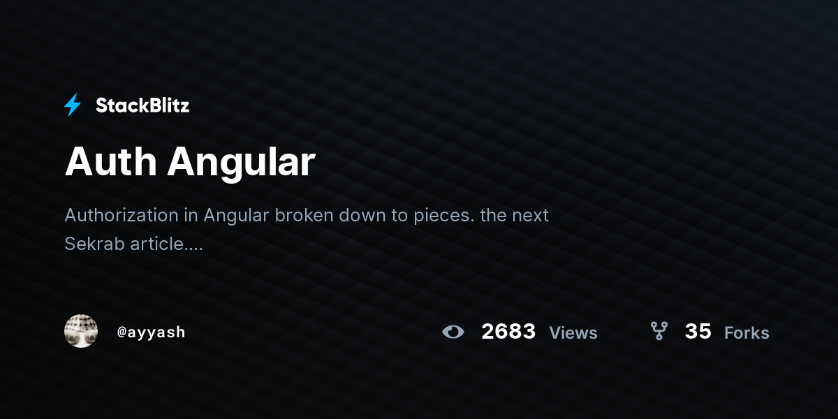 Auth Angular - StackBlitz