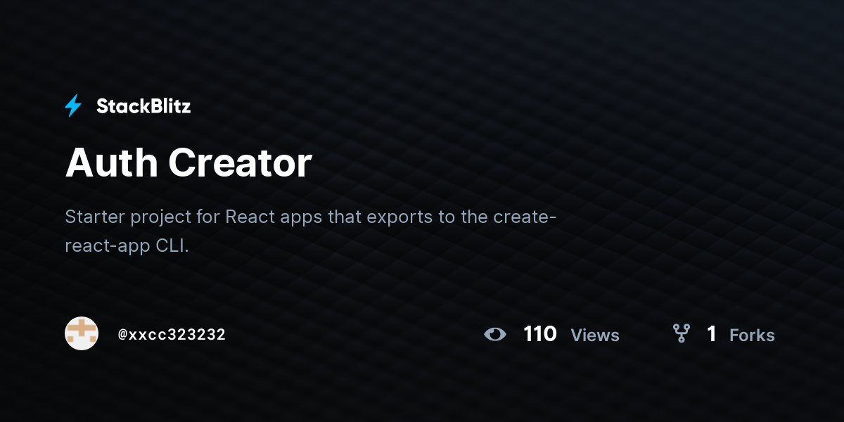 Auth Creator - StackBlitz