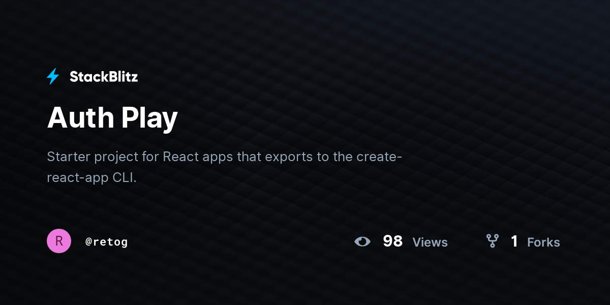 Auth Play - StackBlitz