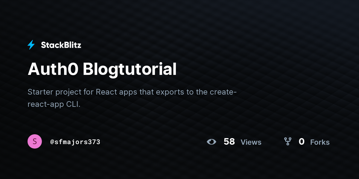 Auth0 Blogtutorial - StackBlitz