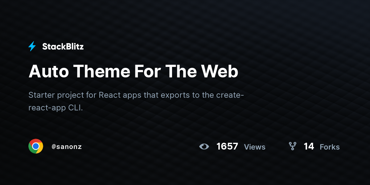 Auto Theme For The Web - StackBlitz