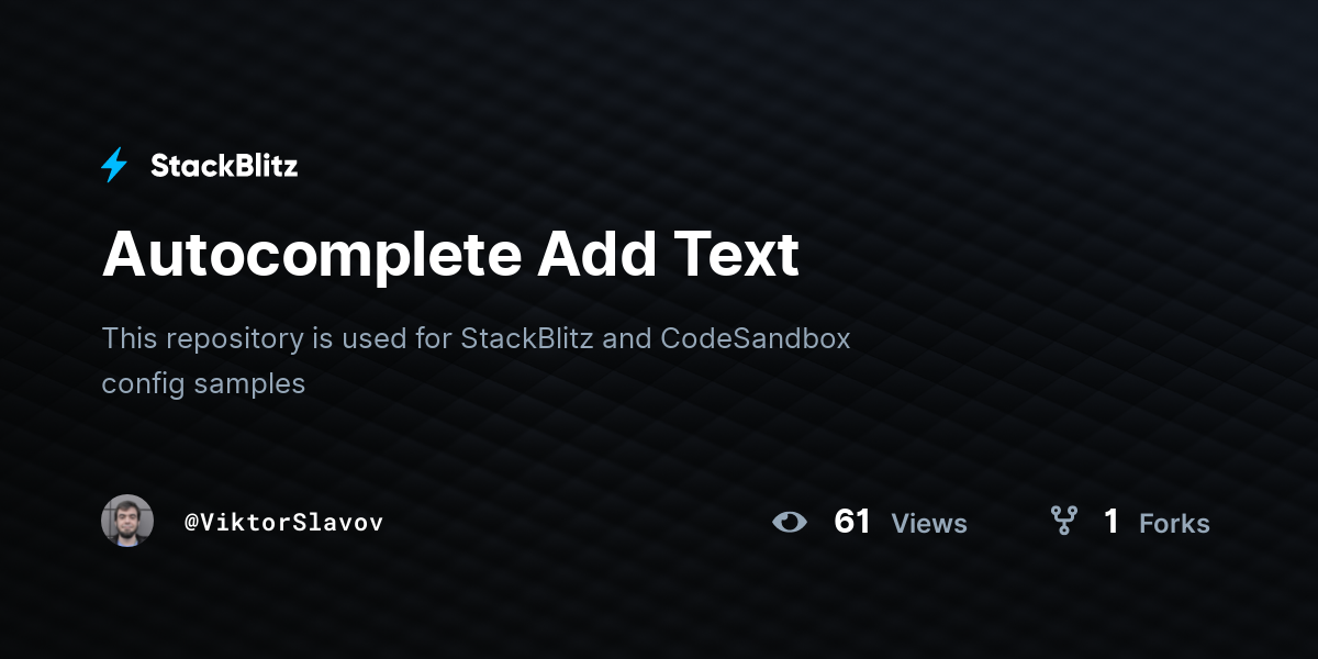 Autocomplete Add Text - StackBlitz