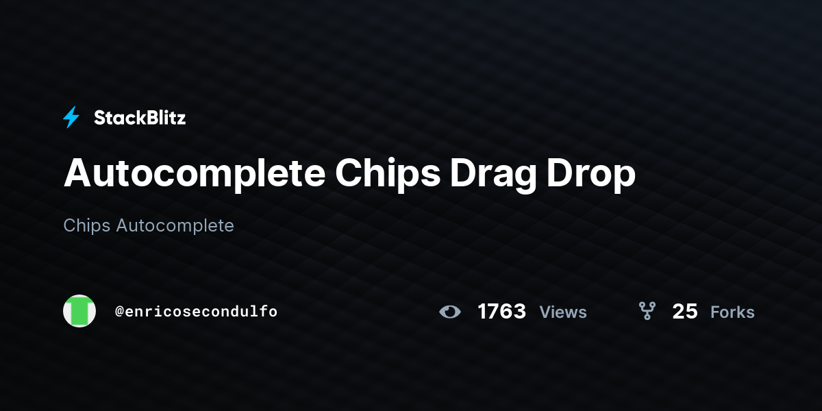 Autocomplete Chips Drag Drop - StackBlitz