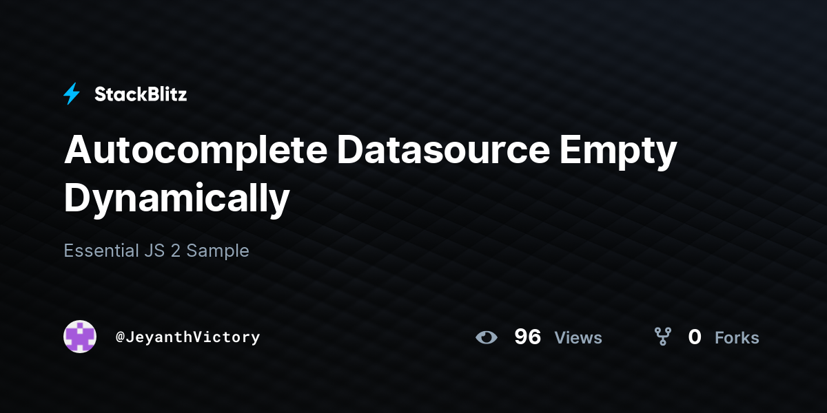 Autocomplete Datasource Empty Dynamically - StackBlitz