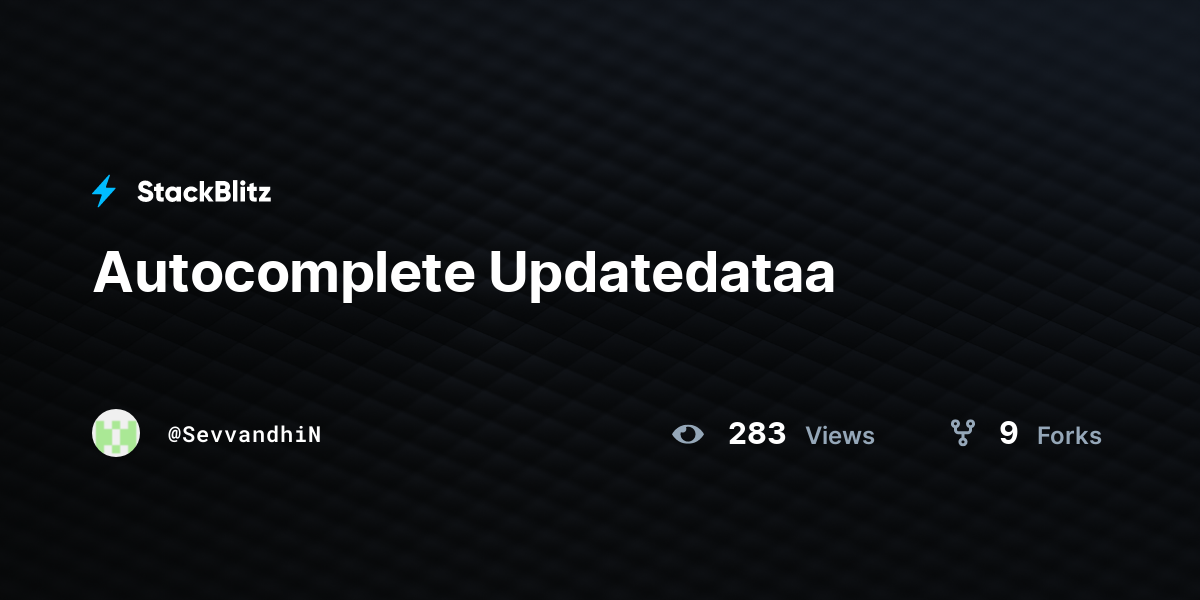Autocomplete Updatedataa - StackBlitz