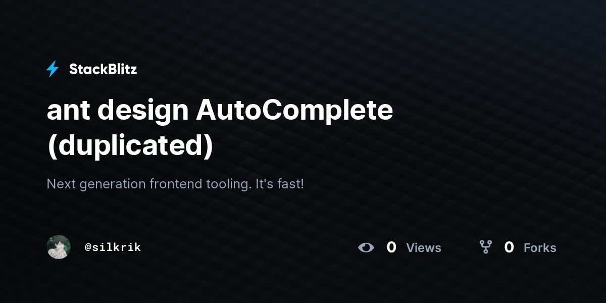ant design AutoComplete (duplicated) - StackBlitz