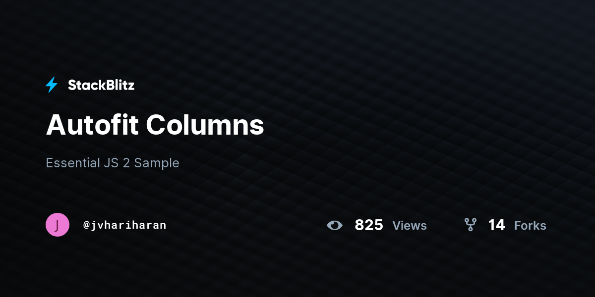 Autofit Columns - StackBlitz