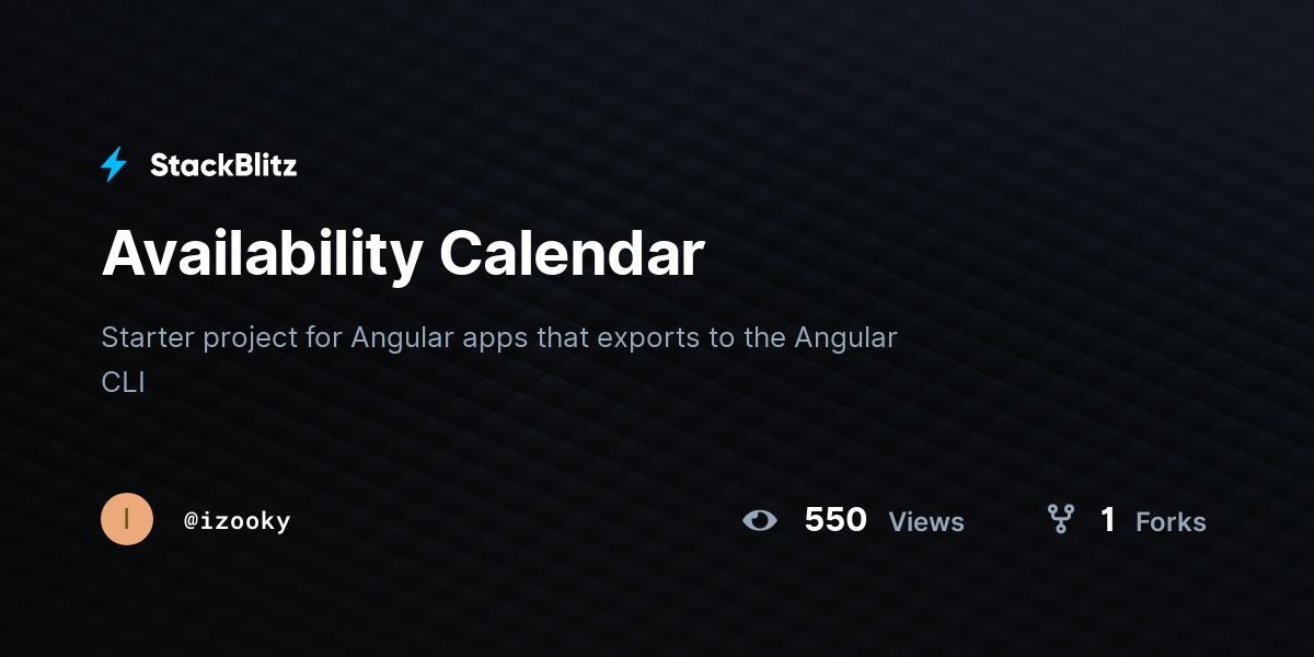 Availability Calendar - StackBlitz