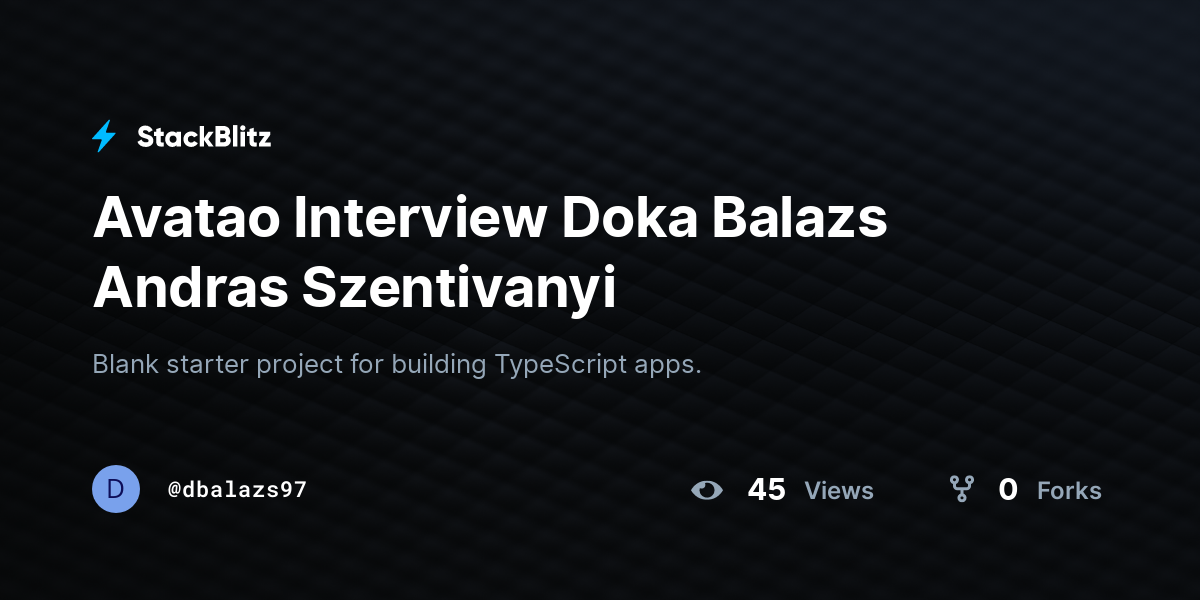 Avatao Interview Doka Balazs Andras Szentivanyi Stackblitz