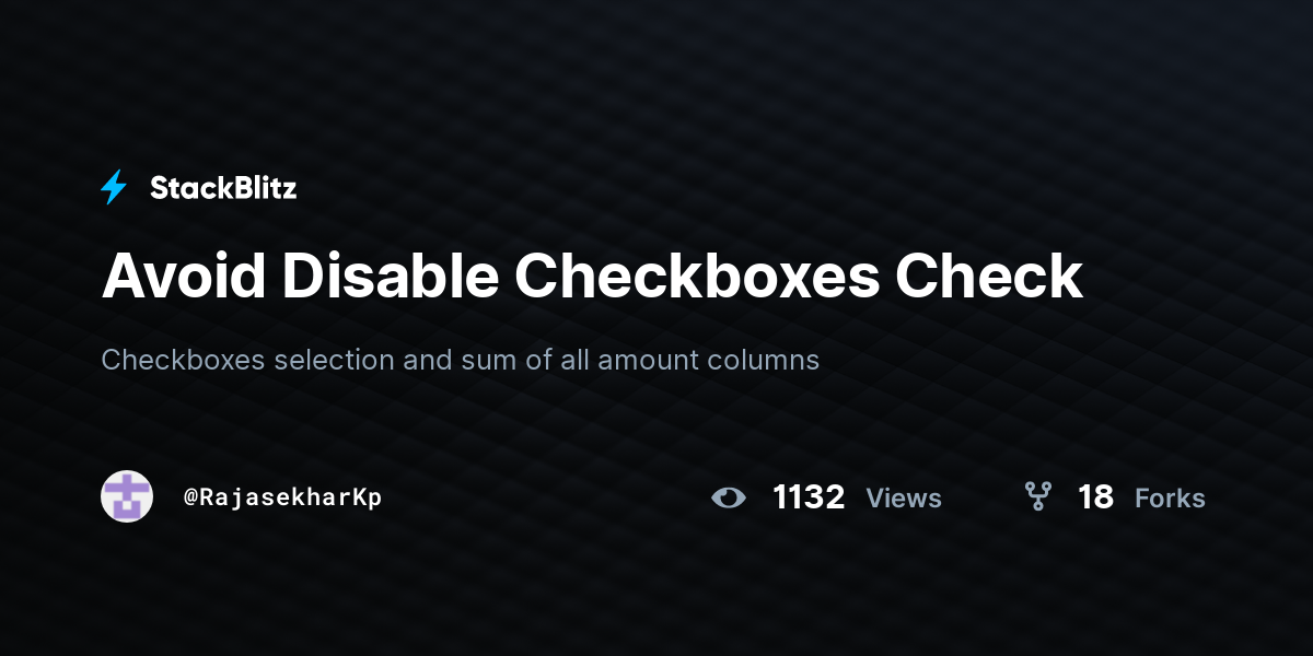 Avoid Disable Checkboxes Check - StackBlitz