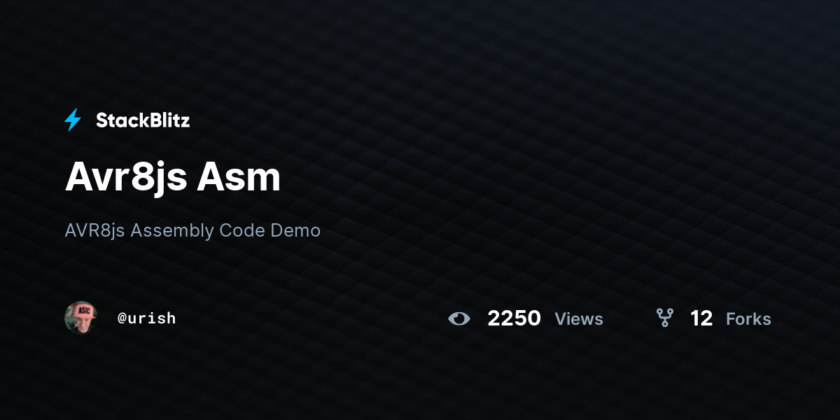 Avr8js Asm - StackBlitz