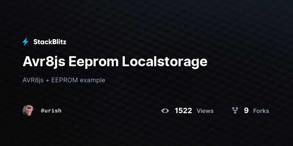 Avr8js Eeprom Localstorage - StackBlitz