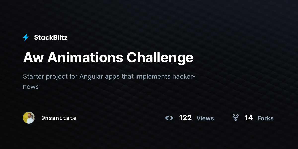 Aw Animations Challenge - StackBlitz