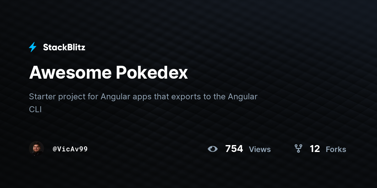 Awesome Pokedex - StackBlitz