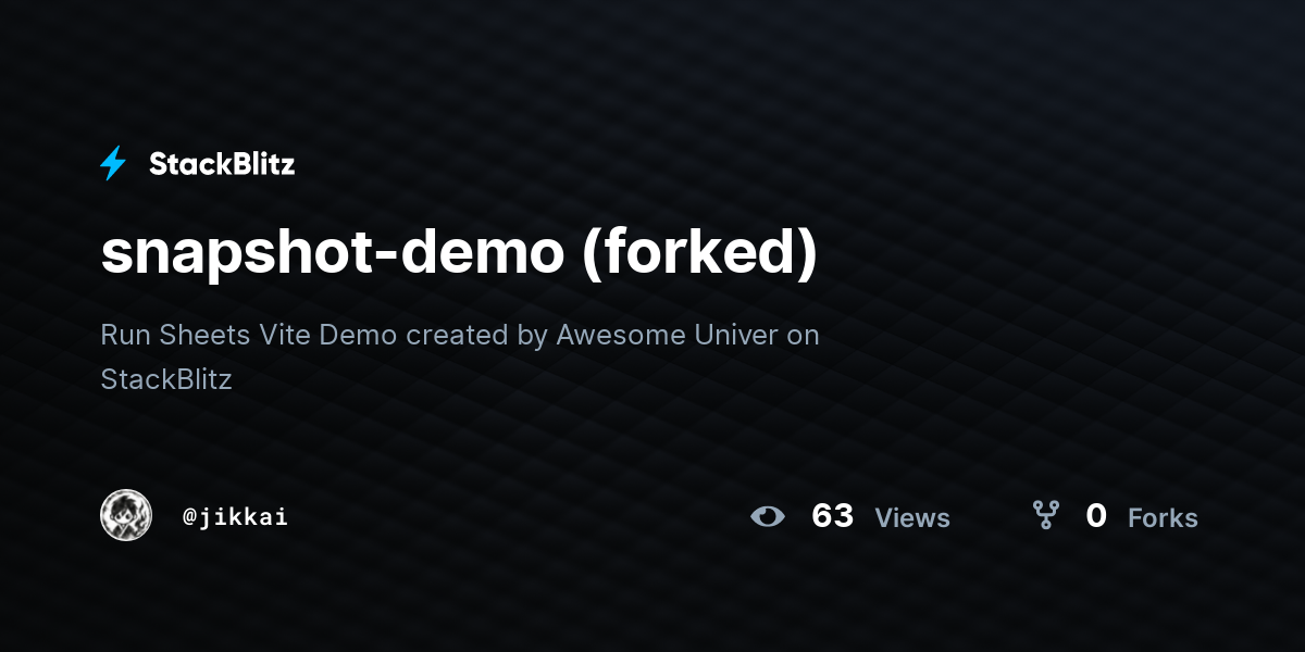 snapshot-demo (forked) - StackBlitz