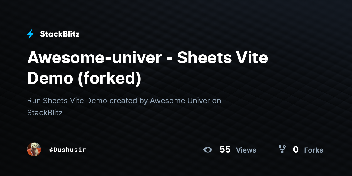 Awesome-univer - Sheets Vite Demo (forked) - StackBlitz