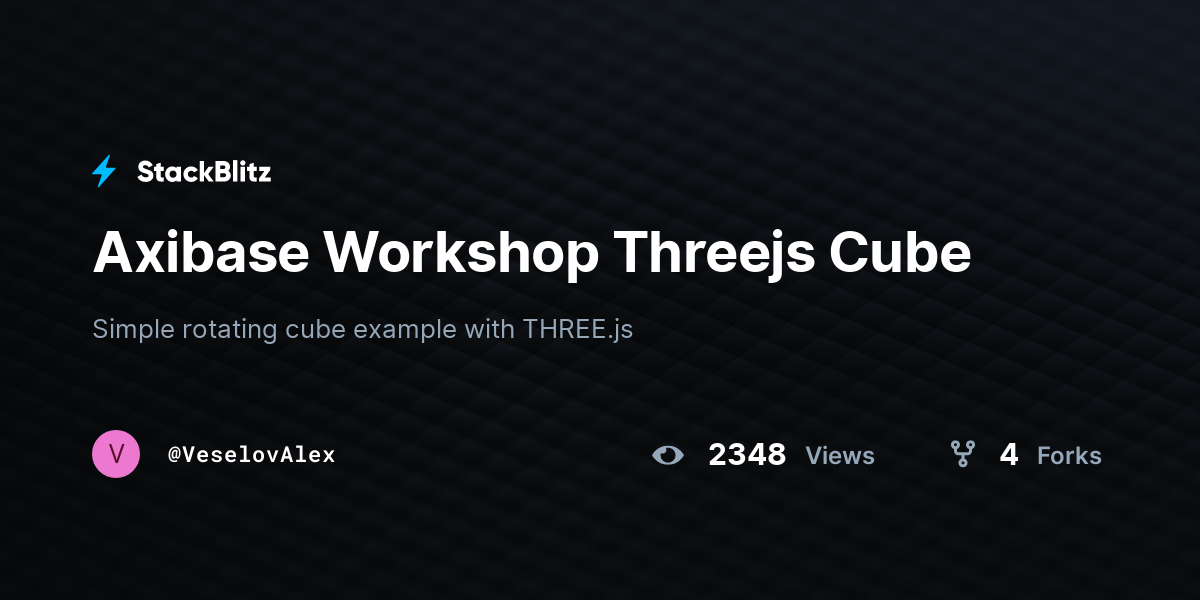 Axibase Workshop Threejs Cube - StackBlitz