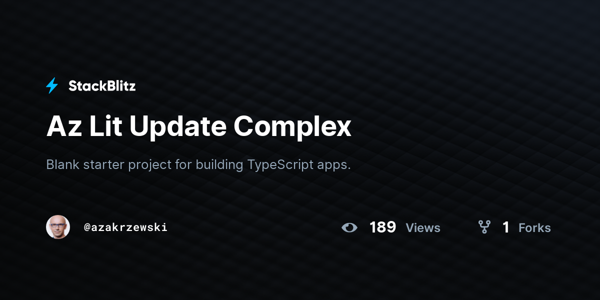Az Lit Update Complex - StackBlitz