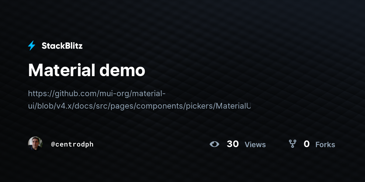 Material demo - StackBlitz