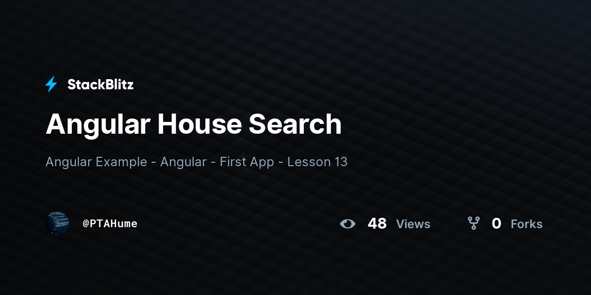 Angular House Search - StackBlitz