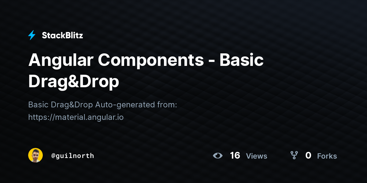 Angular Components - Basic Drag&Drop - StackBlitz