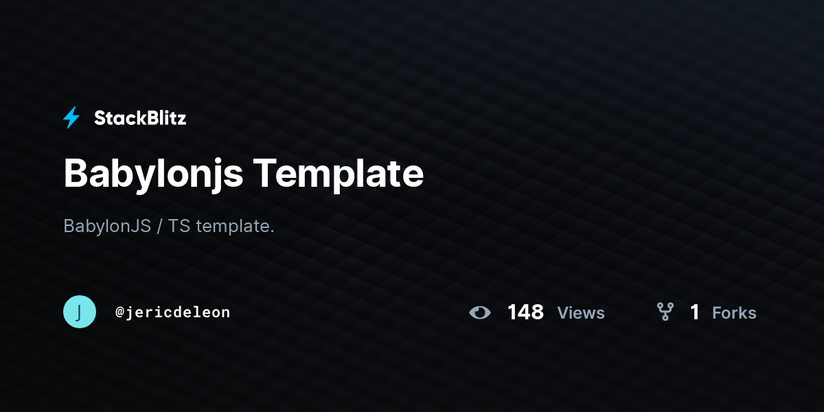 Babylonjs Template - StackBlitz