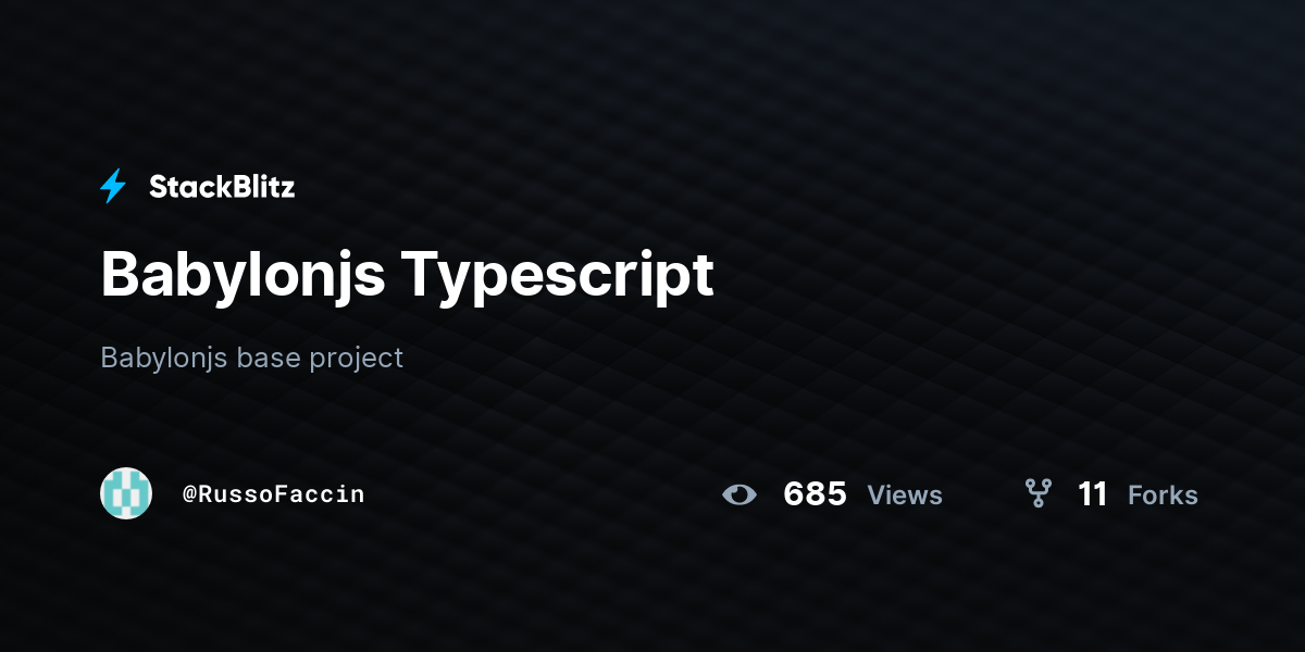 Babylonjs Typescript - StackBlitz