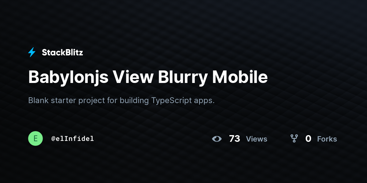 Babylonjs View Blurry Mobile - StackBlitz
