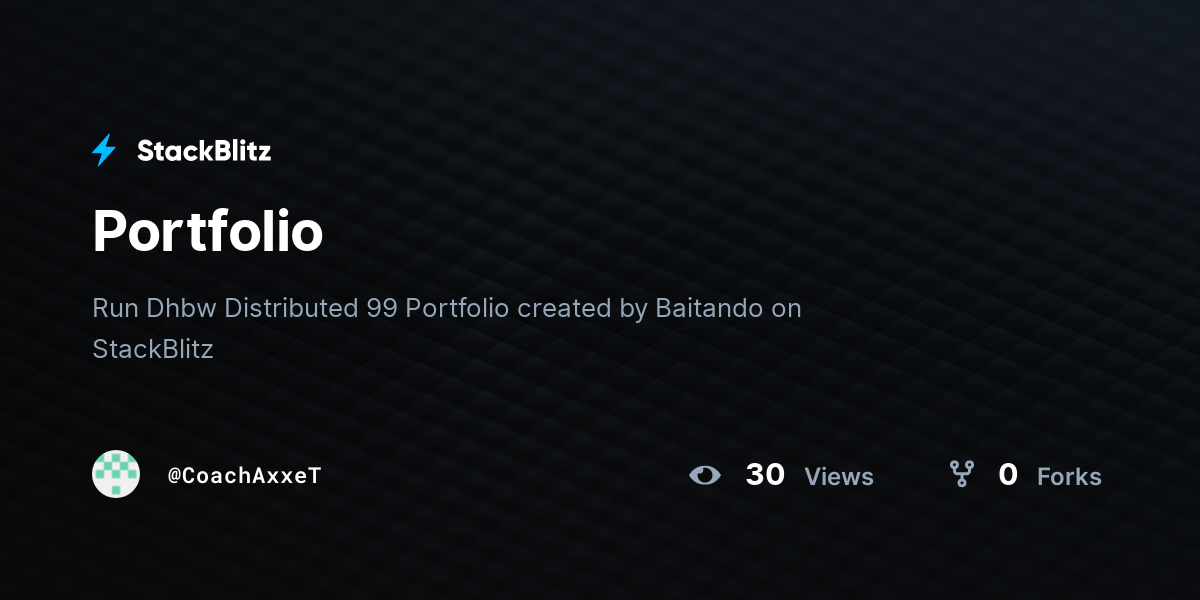 Portfolio - StackBlitz