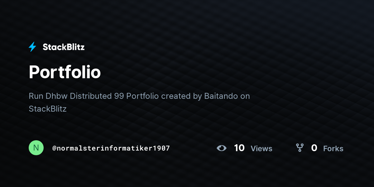 Portfolio - StackBlitz