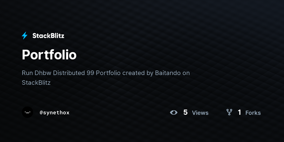 Portfolio - StackBlitz