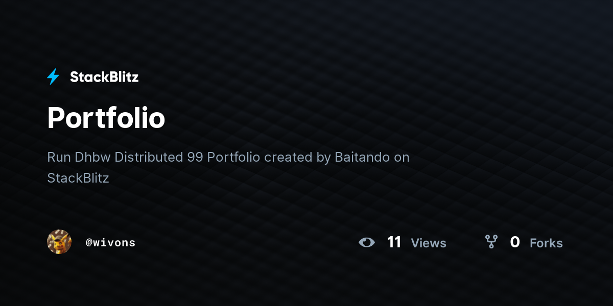 Portfolio - StackBlitz