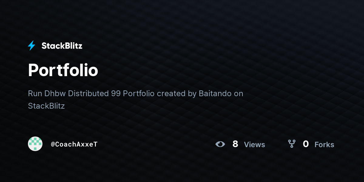 Portfolio - StackBlitz