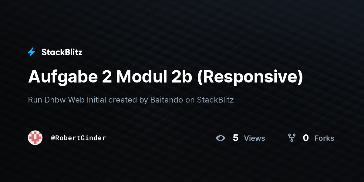 Aufgabe 2 Modul 2b (Responsive) - StackBlitz