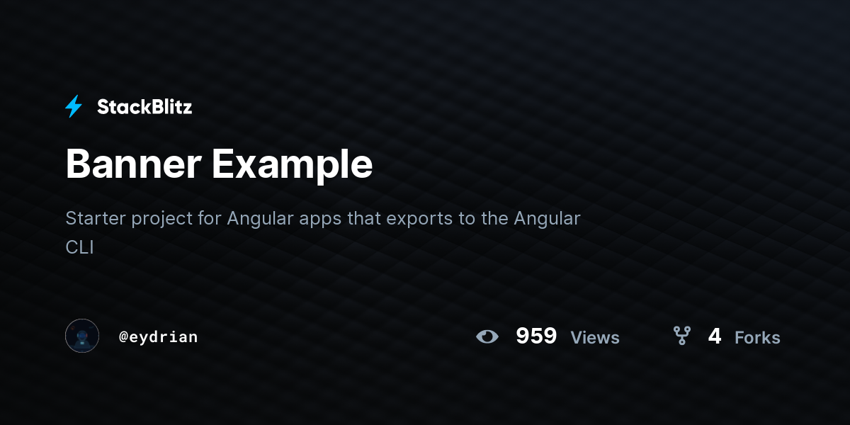 Banner Example - StackBlitz