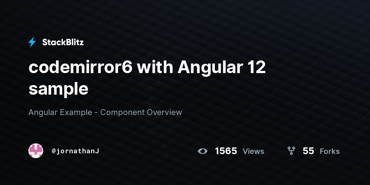 codemirror6 with Angular 12 sample - StackBlitz