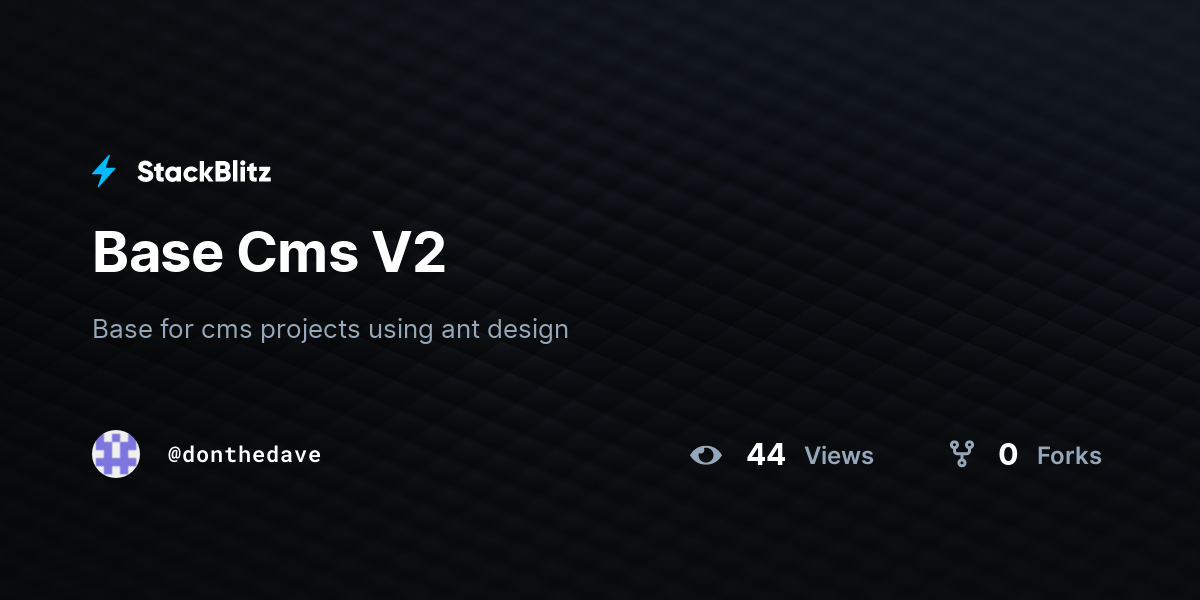 Base Cms V2 - StackBlitz