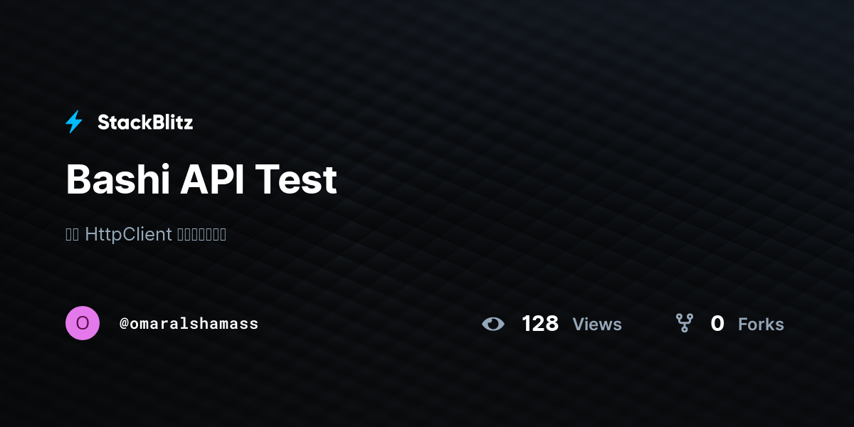 Bashi API Test - StackBlitz