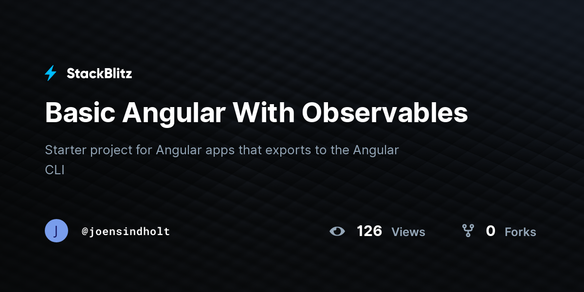 Basic Angular With Observables - StackBlitz